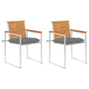 vidaXL Garden Chairs 2 pcs with cushions solid acacia wood and steel
