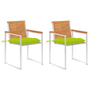 vidaXL Garden Chairs 2 pcs with cushions solid acacia wood and steel