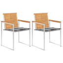 vidaXL Garden Chairs 2 pcs with cushions solid teak wood and steel