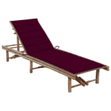 vidaXL Sun Lounger with Cushion Bamboo