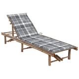 vidaXL Sun Lounger with Cushion Bamboo