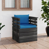 vidaXL Garden Armchair with Cushions Pallet Pinewood