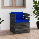 vidaXL Tuinfauteuil met kussens pallet grenenhout