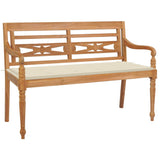 vidaXL Bank Batavia met antracietkleurig kussen 120 cm teakhout