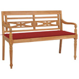 vidaXL Bank Batavia met antracietkleurig kussen 120 cm teakhout