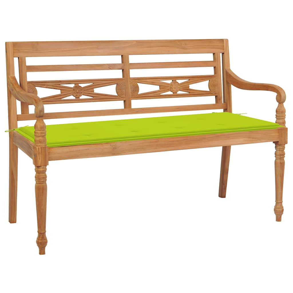 vidaXL Bank Batavia met antracietkleurig kussen 120 cm teakhout