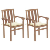 vidaXL Tuinstoelen 2 st met antracietkleurige kussens massief teakhout