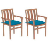vidaXL Tuinstoelen 2 st met antracietkleurige kussens massief teakhout