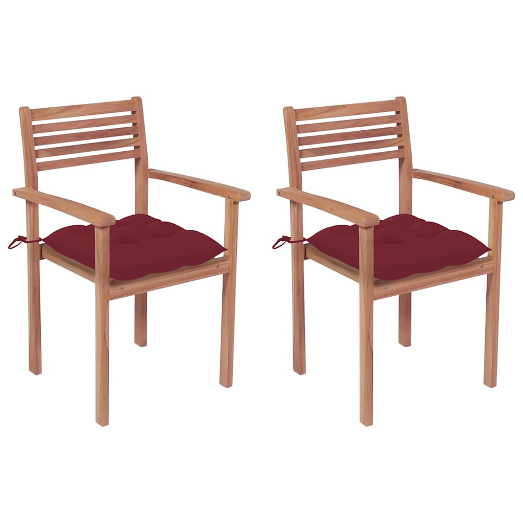 vidaXL Tuinstoelen 2 st met antracietkleurige kussens massief teakhout