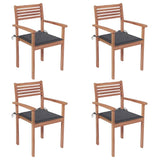 vidaXL Tuinstoelen 2 st met antracietkleurige kussens massief teakhout