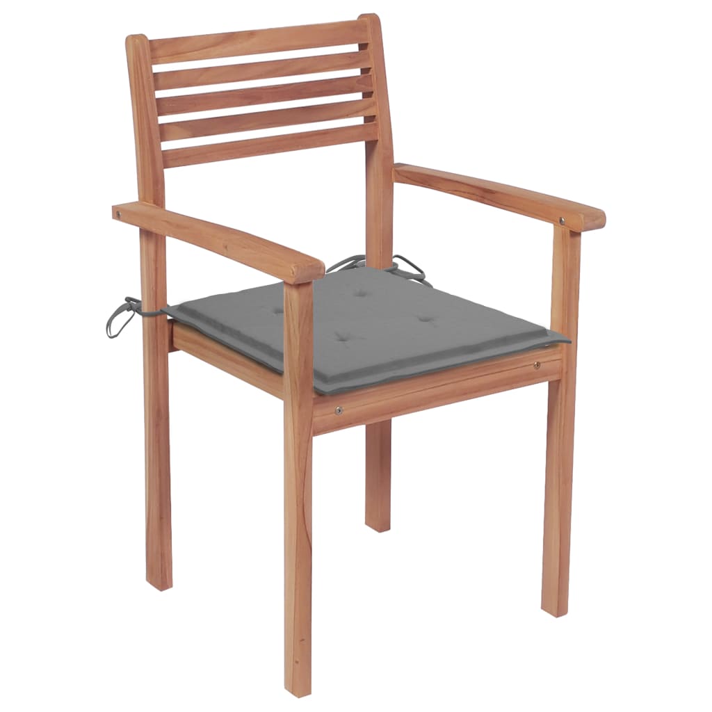 vidaXL Tuinstoelen 2 st met antracietkleurige kussens massief teakhout