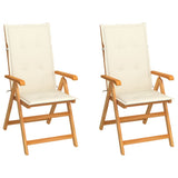 vidaXL Tuinstoelen 2 st met antracietkleurige kussens massief teakhout