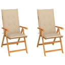 vidaXL Tuinstoelen 2 st avec antracietkleurige kussens massief teakhout