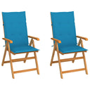 vidaXL Tuinstoelen 2 st avec antracietkleurige kussens massief teakhout