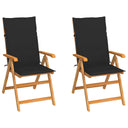 vidaXL Tuinstoelen 2 st avec antracietkleurige kussens massief teakhout
