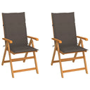 vidaXL Tuinstoelen 2 st avec antracietkleurige kussens massief teakhout