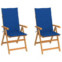 vidaXL Tuinstoelen 2 st avec antracietkleurige kussens massief teakhout