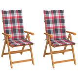 vidaXL Tuinstoelen 2 st met antracietkleurige kussens massief teakhout