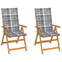 vidaXL Tuinstoelen 2 st avec antracietkleurige kussens massief teakhout
