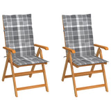 vidaXL Tuinstoelen 2 st met antracietkleurige kussens massief teakhout