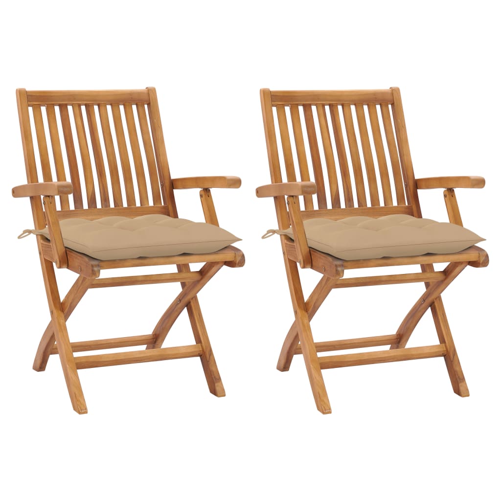vidaXL Tuinstoelen 2 st met antracietkleurige kussens massief teakhout