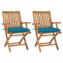 vidaXL Tuinstoelen 2 st met antracietkleurige kussens massief teakhout
