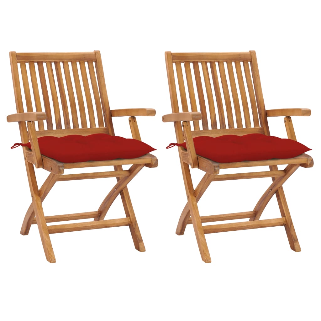 vidaXL Tuinstoelen 2 st met antracietkleurige kussens massief teakhout