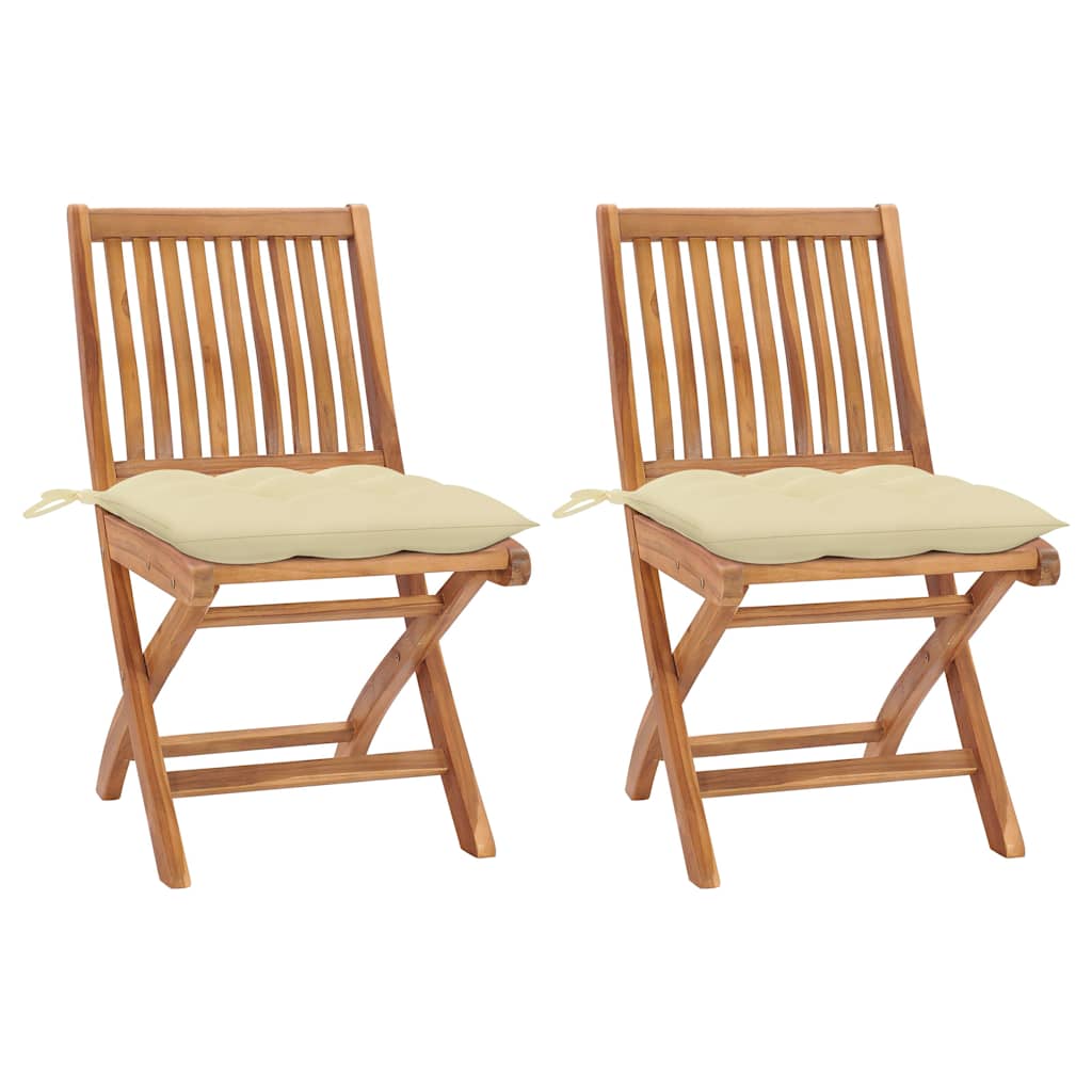 vidaXL Tuinstoelen 2 st met antracietkleurige kussens massief teakhout