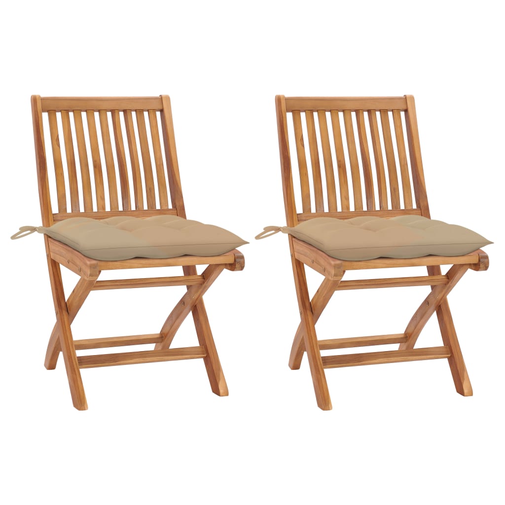 vidaXL Tuinstoelen 2 st met antracietkleurige kussens massief teakhout