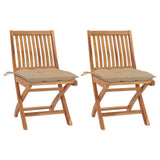 vidaXL Tuinstoelen 2 st met antracietkleurige kussens massief teakhout