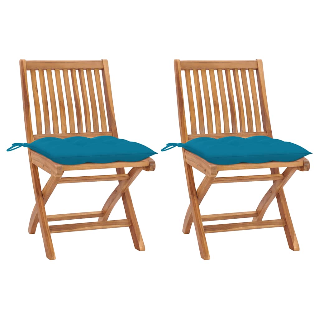 vidaXL Tuinstoelen 2 st met antracietkleurige kussens massief teakhout