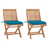 vidaXL Tuinstoelen 2 st met antracietkleurige kussens massief teakhout