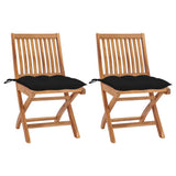 vidaXL Tuinstoelen 2 st met antracietkleurige kussens massief teakhout