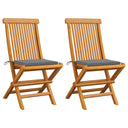 vidaXL Tuinstoelen 2 st met antracietkleurige kussens massief teakhout
