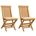 vidaXL Tuinstoelen 2 st met antracietkleurige kussens massief teakhout
