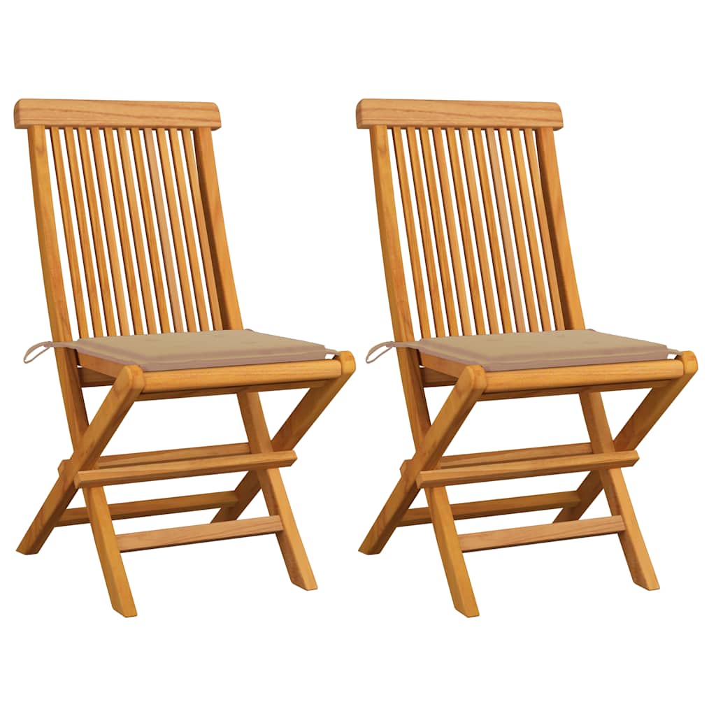 vidaXL Tuinstoelen 2 st met antracietkleurige kussens massief teakhout