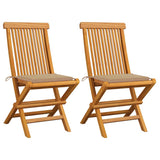 vidaXL Tuinstoelen 2 st met antracietkleurige kussens massief teakhout