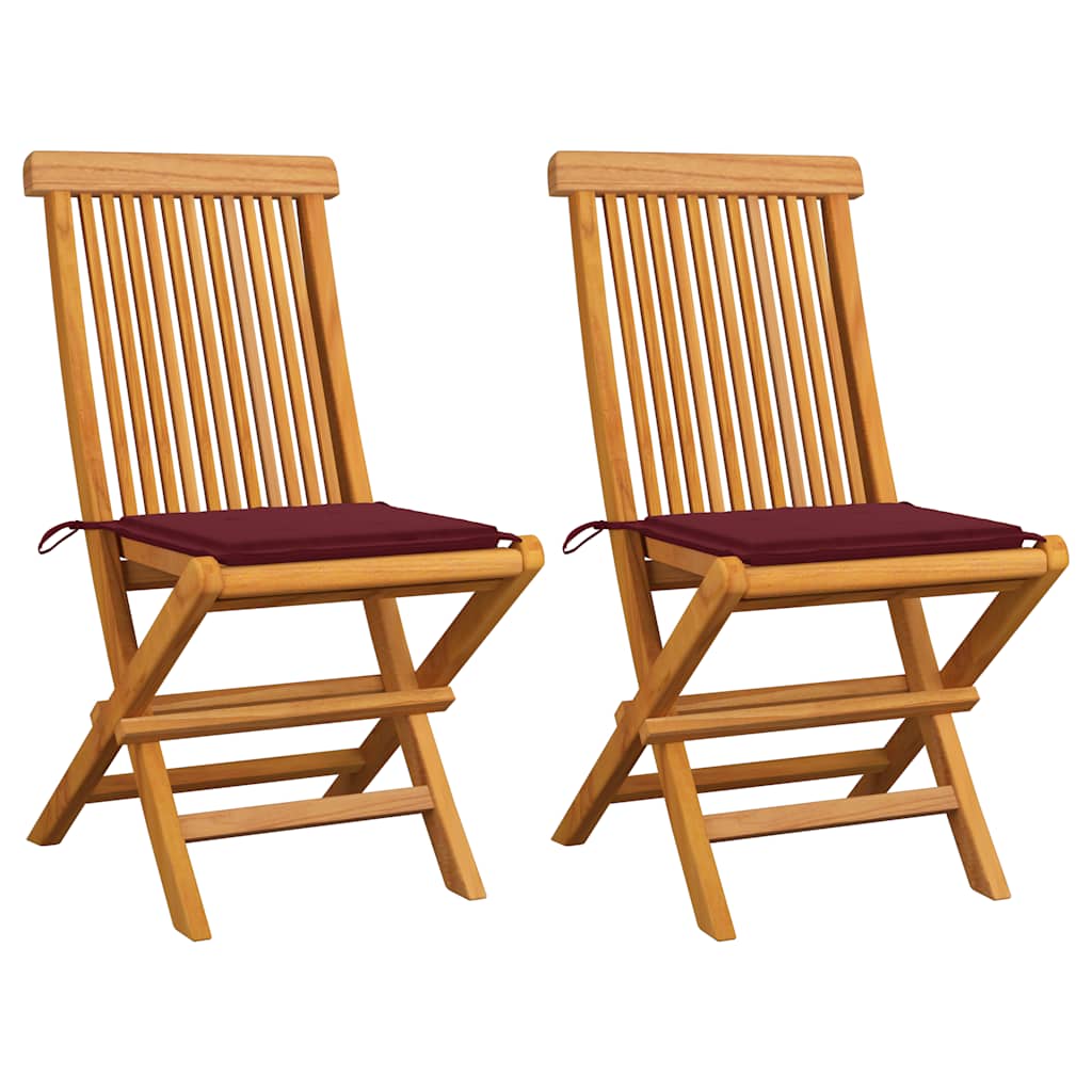 vidaXL Tuinstoelen 2 st met antracietkleurige kussens massief teakhout
