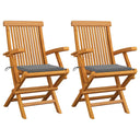 vidaXL Tuinstoelen 2 st avec antracietkleurige kussens massief teakhout