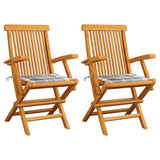 vidaXL Tuinstoelen 2 st avec antracietkleurige kussens massief teakhout