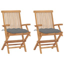 vidaXL Tuinstoelen 2 st avec antracietkleurige kussens massief teakhout