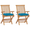 vidaXL Tuinstoelen 2 st avec antracietkleurige kussens massief teakhout