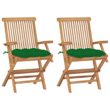 vidaXL Garden Chairs 2 pcs with Anthracite Cushions Solid Teakwood