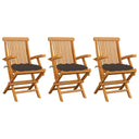 vidaXL Tuinstoelen 2 st avec antracietkleurige kussens massief teakhout