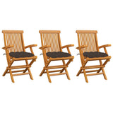 vidaXL Garden Chairs 2 pcs with Anthracite Cushions Solid Teakwood