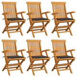 vidaXL Tuinstoelen 2 st avec antracietkleurige kussens massief teakhout