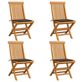vidaXL Tuinstoelen 2 st met antracietkleurige kussens massief teakhout