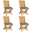 vidaXL Tuinstoelen 2 st met antracietkleurige kussens massief teakhout