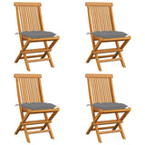vidaXL Garden Chairs 2 pcs with Anthracite Cushions Solid Teakwood