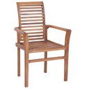 vidaXL Dining Chairs 2 pcs with anthracite cushions solid teak wood